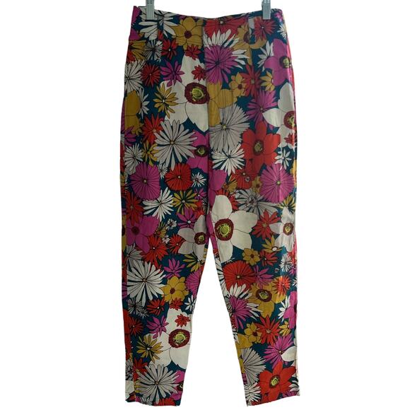 Free People Tessa Tapered Floral Trousers Multicolor Size 4 NEW - Picture 4 of 11